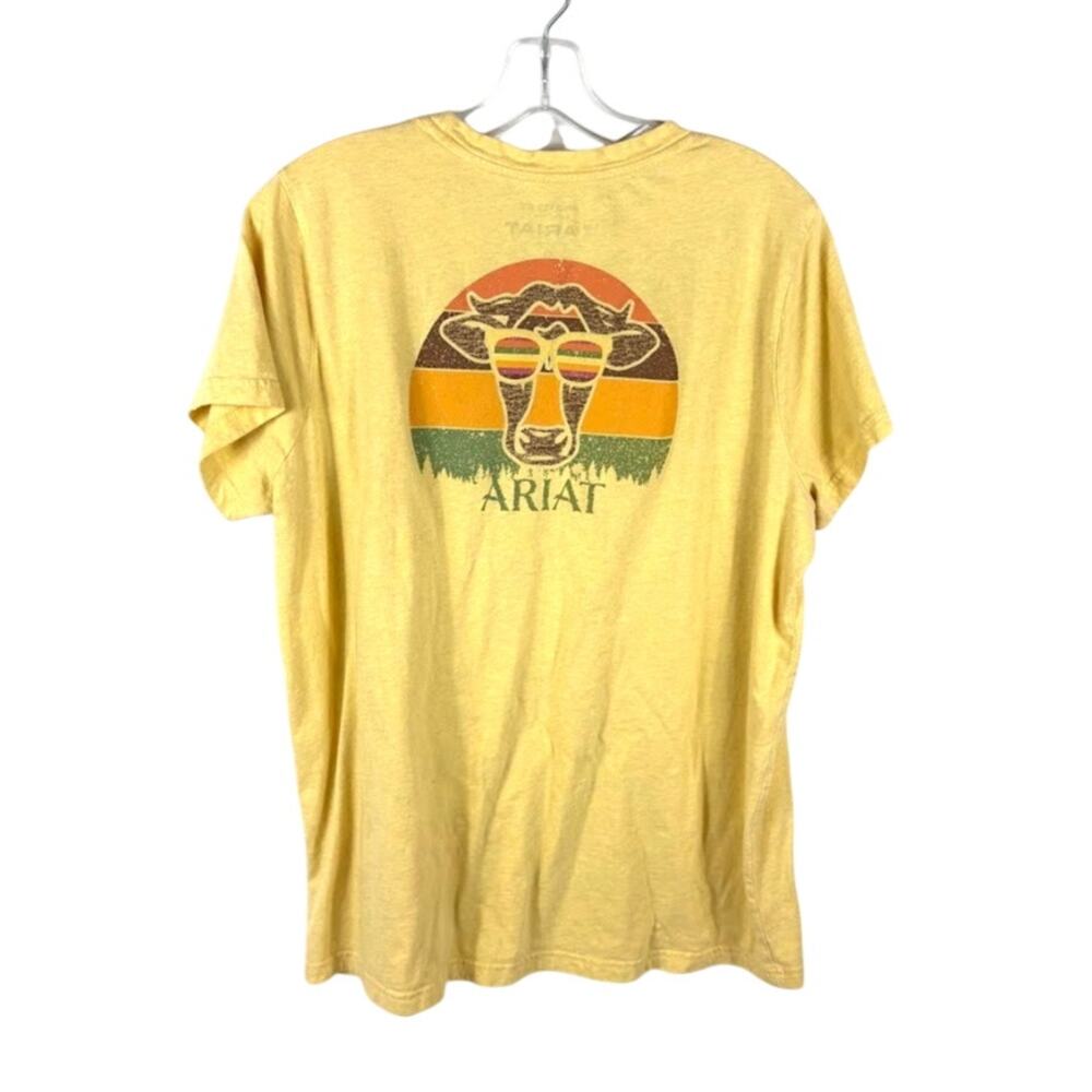 ARIAT Womens XL T-Shirt Relaxed Fit Cow Sunglasses - Picture 4 of 6